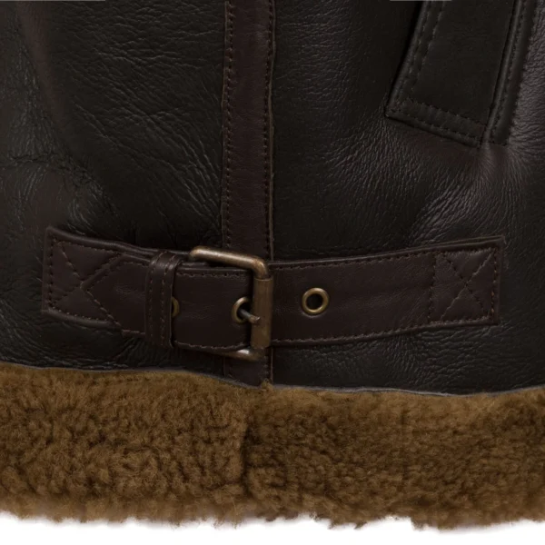 B5: Men's Rust Sheepskin Flying Jacket - Image 4