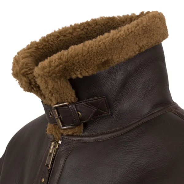 B5: Men's Rust Sheepskin Flying Jacket - Image 3