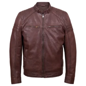 Budd: Men's Burgundy Leather Jacket