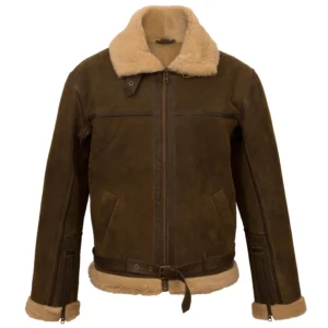 B4: Men's Antique Sheepskin Leather Flying Jacket