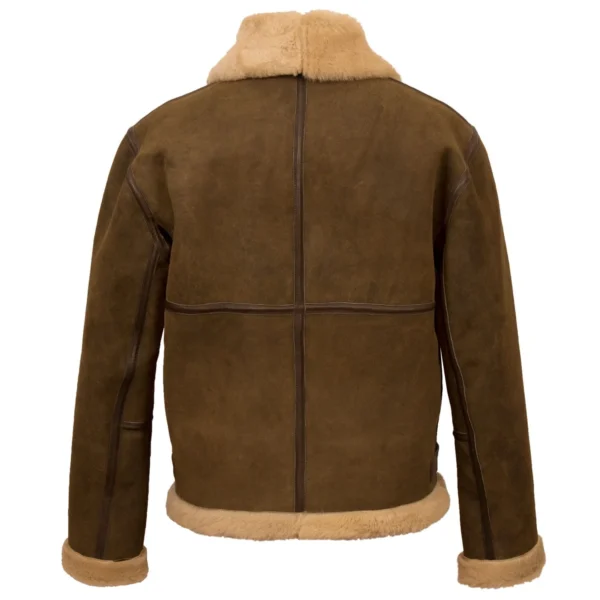B4: Men's Antique Sheepskin Leather Flying Jacket - Image 2