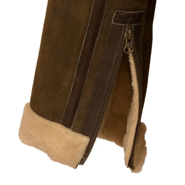 B4: Men's Antique Sheepskin Leather Flying Jacket - Image 3