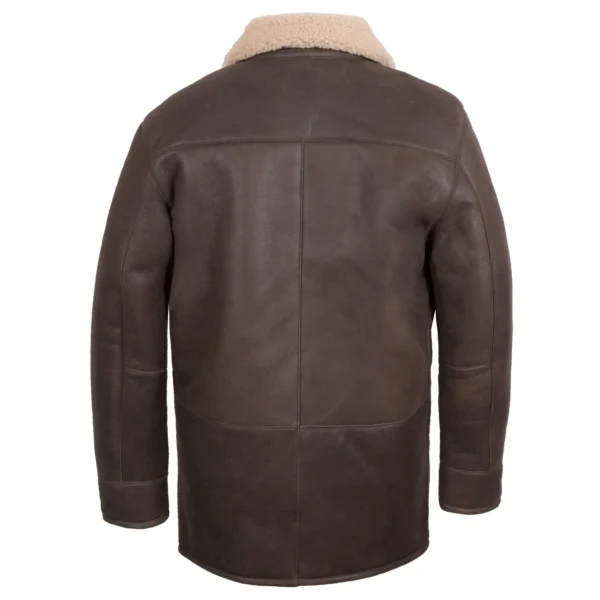 Hilton Mens Brown Beige Nappalan Sheepskin Coat - Image 2