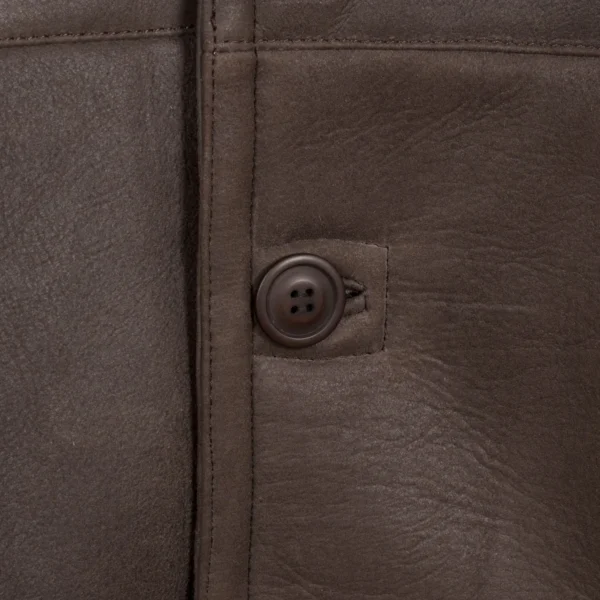 Hilton Mens Brown Beige Nappalan Sheepskin Coat - Image 3