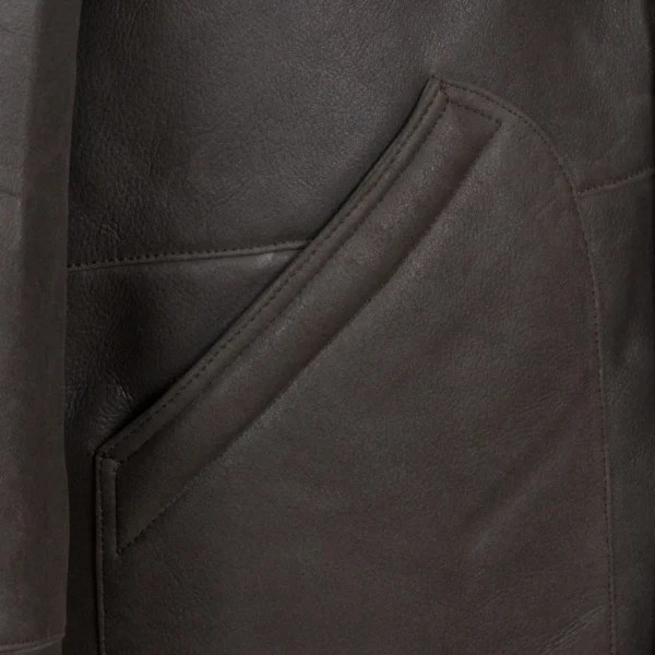 Hilton Mens Brown Rust Nappalan Sheepskin Coat - Image 5