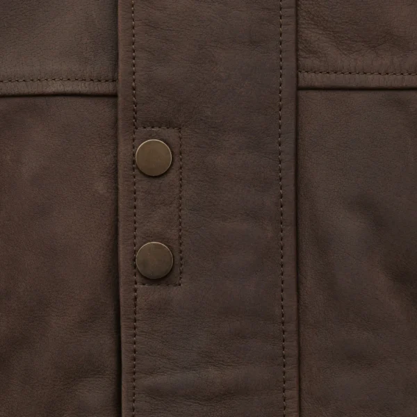 Hunter: Men's Brown Leather Coat - Image 3