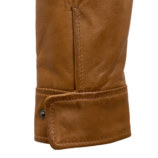 Budd: Men's Tan Leather Jacket - Image 4