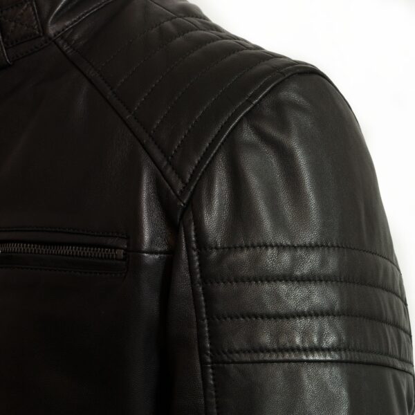 Budd: Men's Black Antique Leather Jacket - Image 4