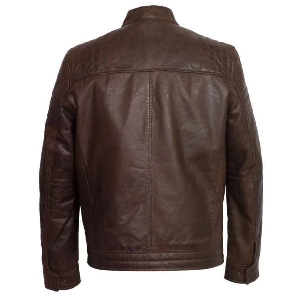 Budd: Men's Brown Leather Jacket - Image 2