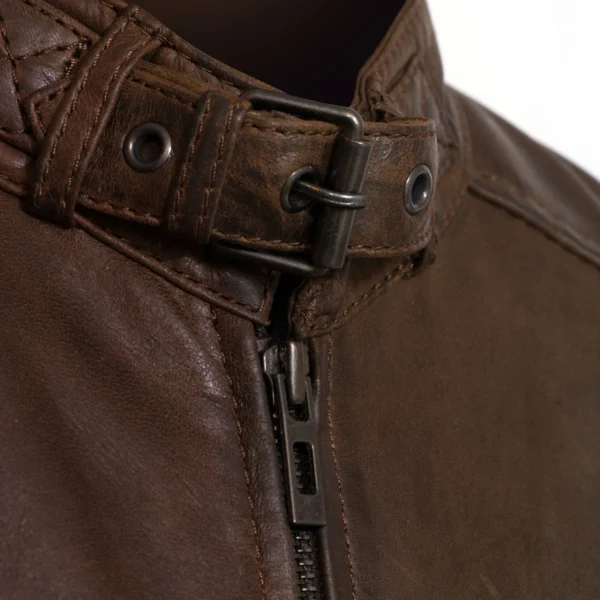 Budd: Men's Brown Leather Jacket - Image 3