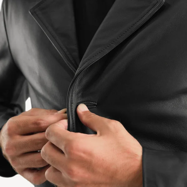 Classmith Black Leather Coat - Image 7