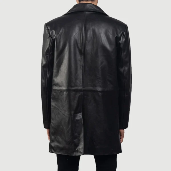 Classmith Black Leather Coat - Image 4
