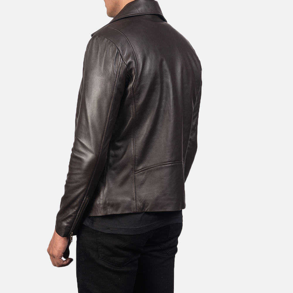 Noah Brown Leather Biker Jacket - Image 6