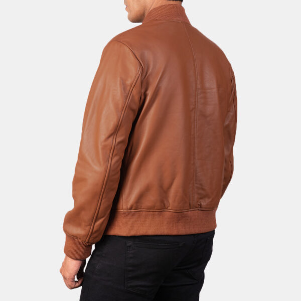Shane Brown Leather Bomber Jacket - Image 2