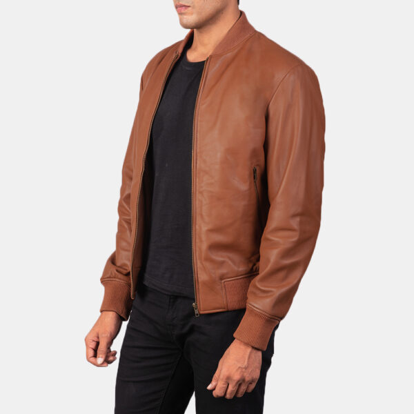 Shane Brown Leather Bomber Jacket - Image 6