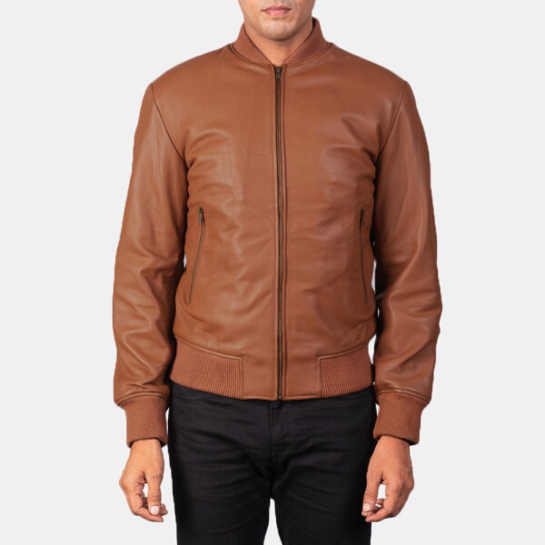 Shane Brown Leather Bomber Jacket - Image 3
