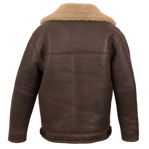 Men's Beige Sheepskin Pilot Jacket - Image 2