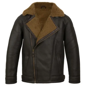 Men's Brown Rust Sheepskin Pilot Jacket