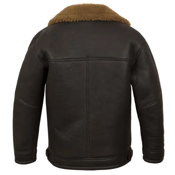 Men's Brown Rust Sheepskin Pilot Jacket - Image 2