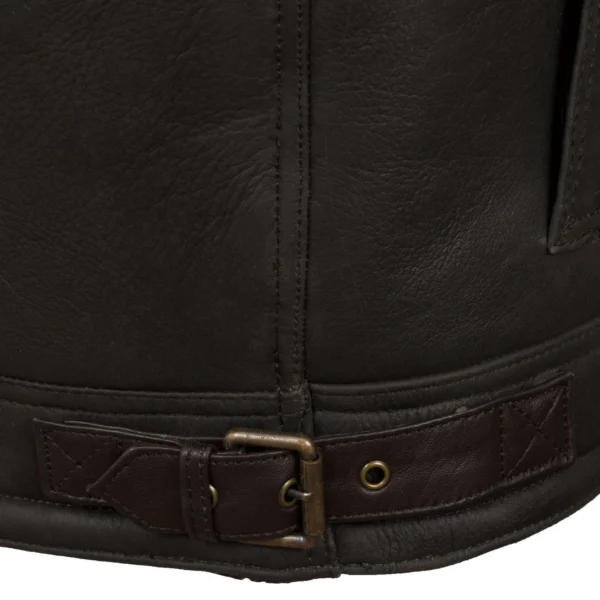 Men's Brown Rust Sheepskin Pilot Jacket - Image 4