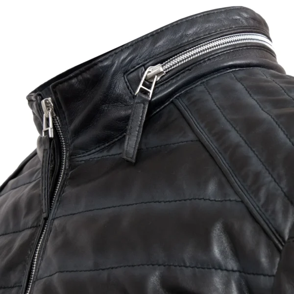 Roman Men's Grey Puffer Leather Jacket - Image 5