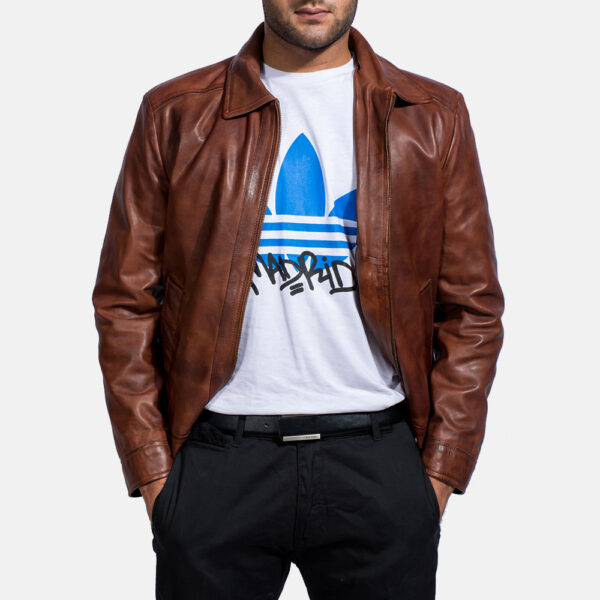 Inferno Brown Leather Jacket - Image 4