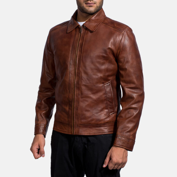Inferno Brown Leather Jacket - Image 5
