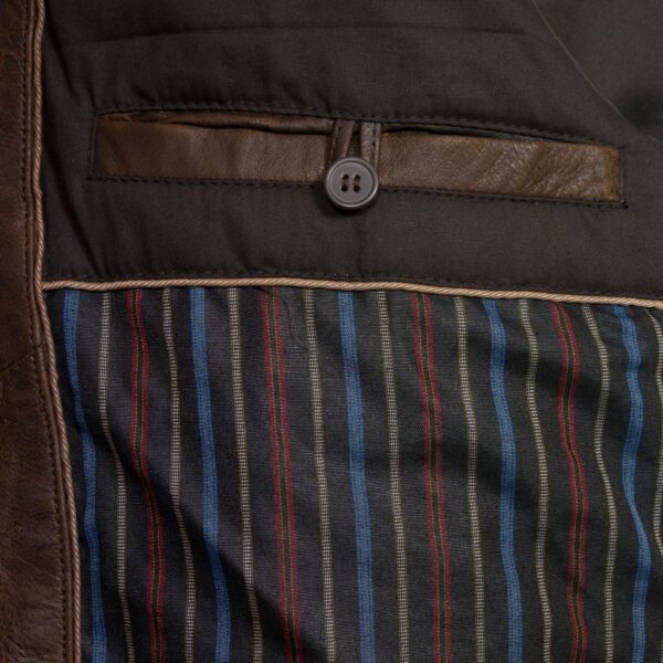 Budd: Men's Brown Leather Jacket - Image 6