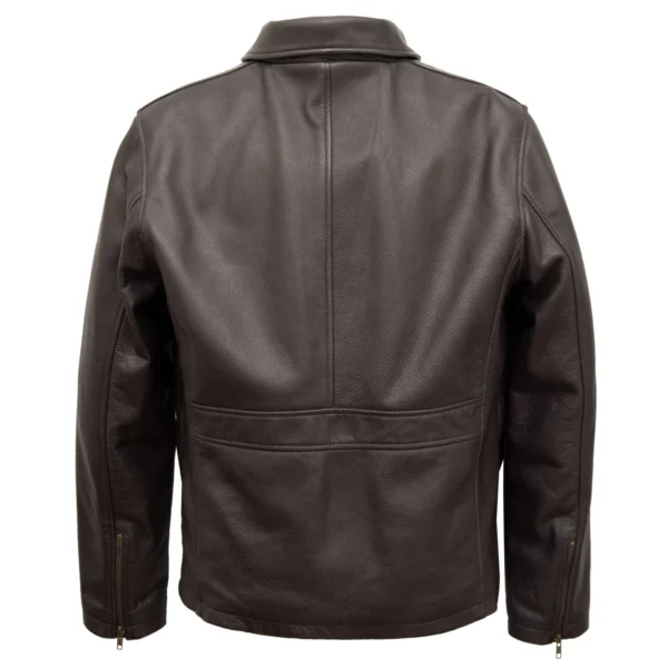 Harry: Men's Brown Leather Jacket - Image 2