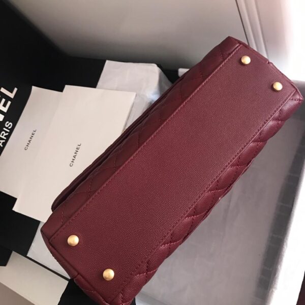 Chanel Coco Handle Bag 28cm Dark Red - Image 9
