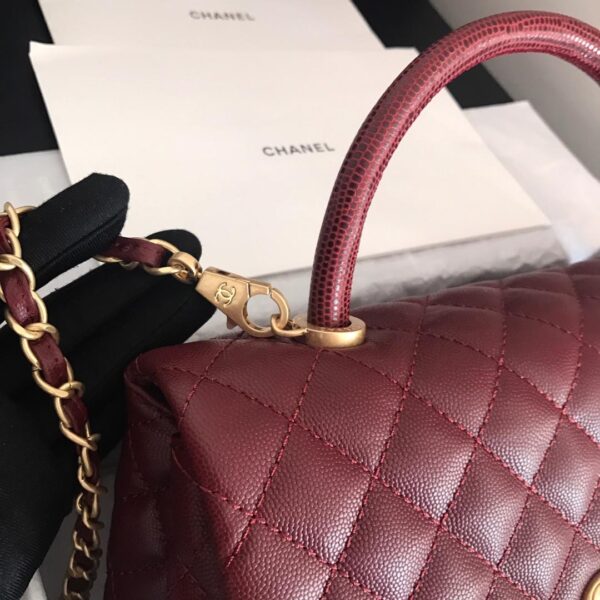 Chanel Coco Handle Bag 28cm Dark Red - Image 8