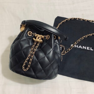 Chanel Classic Bucket Bag Gold Hardware 20cm Black