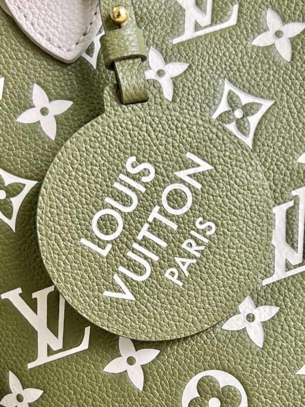 Louis Vuitton Neverfull MM Monogram Empreinte Kaki / Beige For Women, Women’s Handbags, Tote Bags 31cm LV M46102 - Image 2