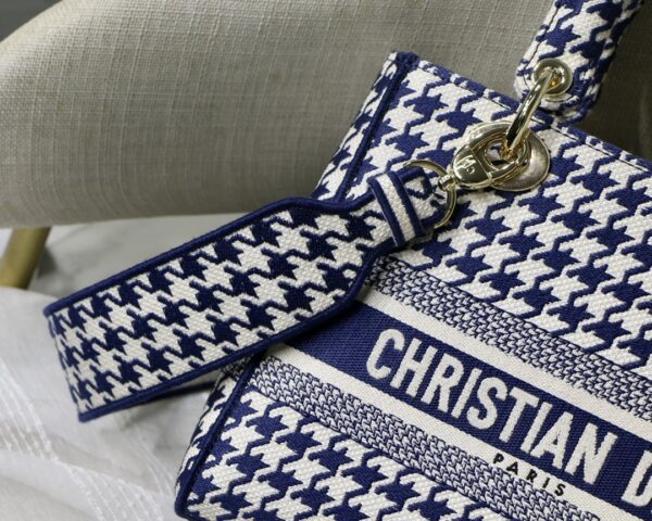 Christian Dior Medium Lady D-Lite Bag 24cm Blue - Image 2
