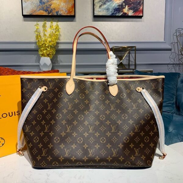 Louis Vuitton Neverfull GM Bag 40cm Monogram Canvas Fall/Winter Collection M40991, Brown/Red - Image 2