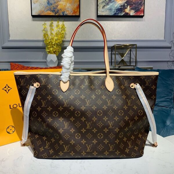Louis Vuitton Neverfull GM Bag 40cm Monogram Canvas Fall/Winter Collection M40991, Brown/Red - Image 4