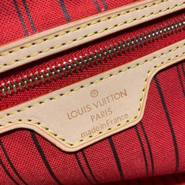 Louis Vuitton Neverfull GM Bag 40cm Monogram Canvas Fall/Winter Collection M40991, Brown/Red - Image 9