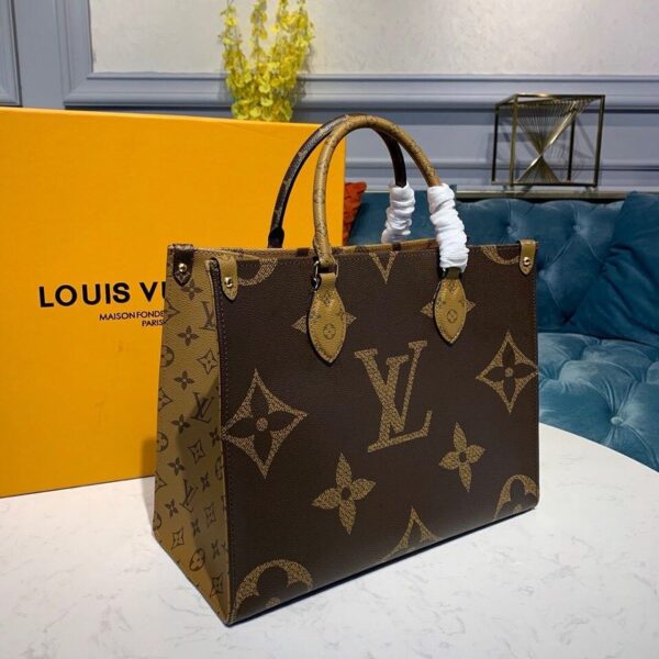 Louis Vuitton OnTheGo Bag 34cm Monogram Giant/Monogram Reverse Canvas Spring/Summer Collection M44577, Brown/Tan - Image 3
