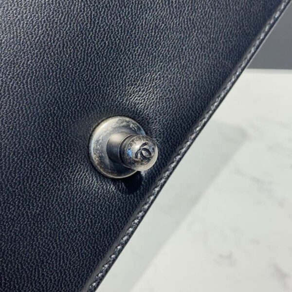 Chanel Quilted Boy Bag 25cm Lambskin Leather Antique Silver Hardware Fall/Winter Act 1 Collection Black - Image 15