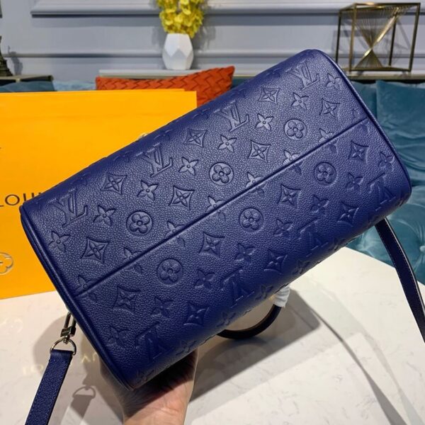 Louis Vuitton Speedy Bandouliere Bag 30cm Monogram Empreinte Leather Spring/Summer Collection M42406, Blue - Image 9
