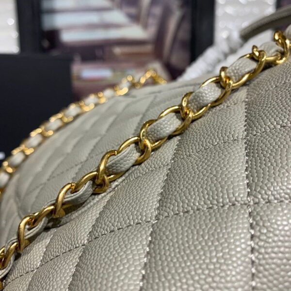 Chanel Coco Handle Quilted Bag 30cm Caviar Leather Gold Hardware Spring/Summer Act 1 Collection, Grey - Image 10