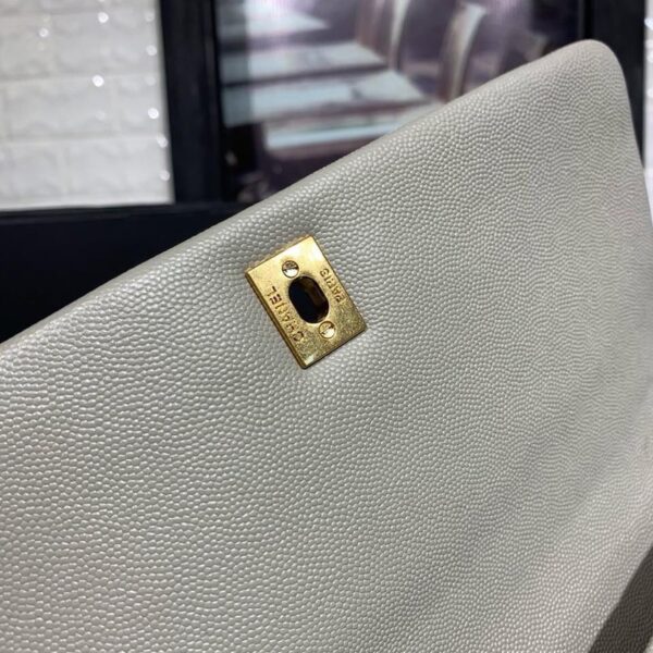 Chanel Coco Handle Quilted Bag 30cm Caviar Leather Gold Hardware Spring/Summer Act 1 Collection, Grey - Image 12