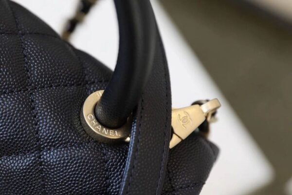 Chanel Coco Handle Quilted Bag 30cm Caviar Leather Gold Hardware Spring/Summer Act 1 Collection, Black/Red - Image 10
