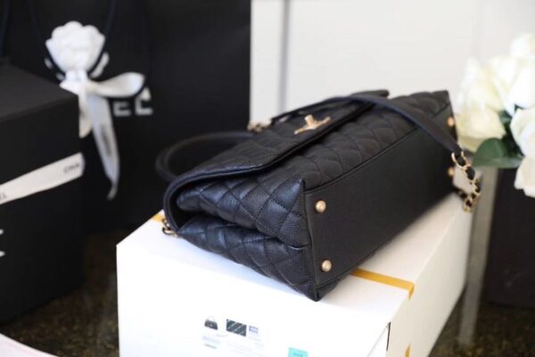 Chanel Coco Handle Quilted Bag 30cm Caviar Leather Gold Hardware Spring/Summer Act 1 Collection, Black/Red - Image 5