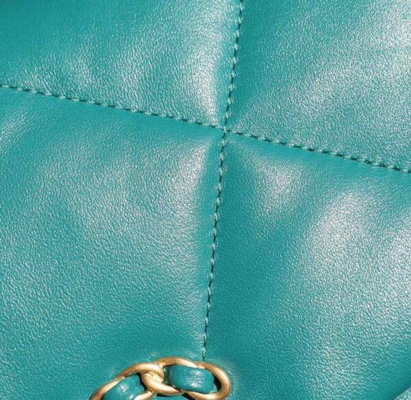 Chanel 19 Flap Bag 26cm Goatskin Leather Spring/Summer Act 1 Collection, Teal - Image 20