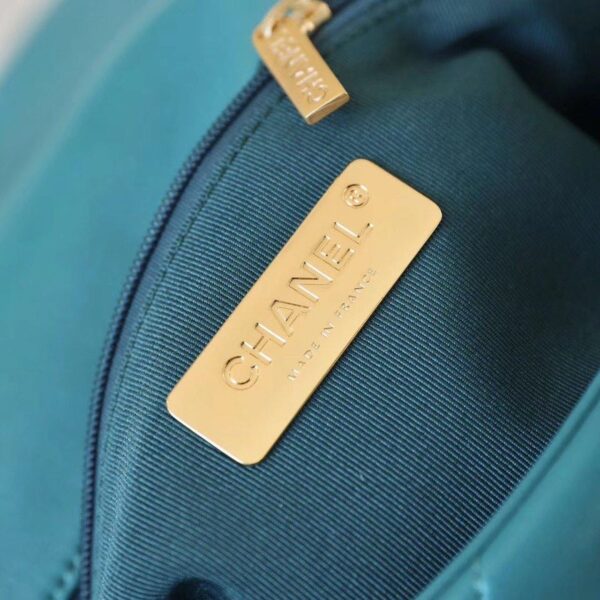 Chanel 19 Flap Bag 26cm Goatskin Leather Spring/Summer Act 1 Collection, Teal - Image 18