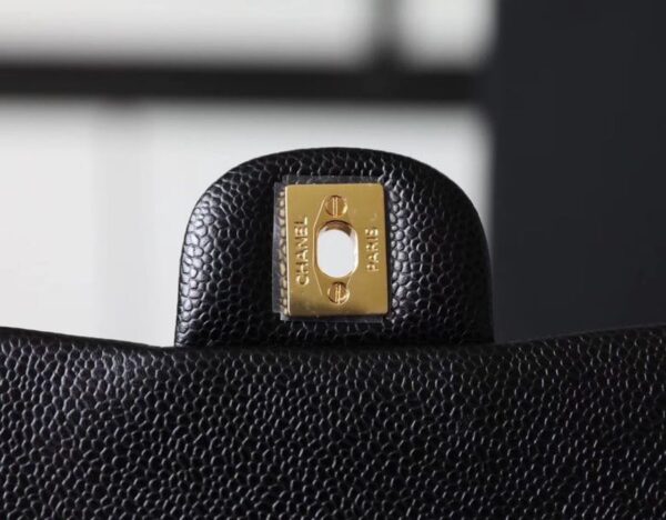 Chanel Classic Mini Flap Bag 18cm Gold Hardware Caviar Leather Spring/Summer Collection Black - Image 8