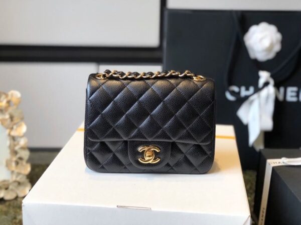 Chanel Classic Mini Flap Bag 18cm Gold Hardware Caviar Leather Spring/Summer Collection Black - Image 16