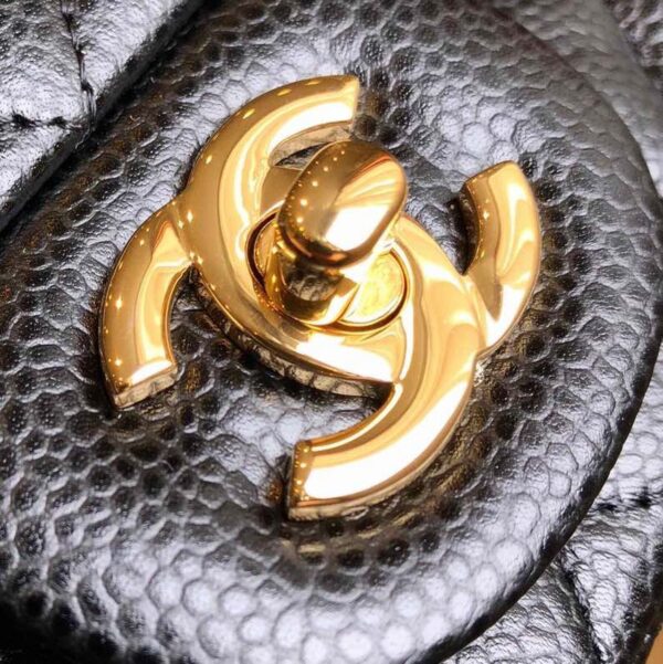 Chanel Classic Mini Flap Bag 18cm Gold Hardware Caviar Leather Spring/Summer Collection Black - Image 17