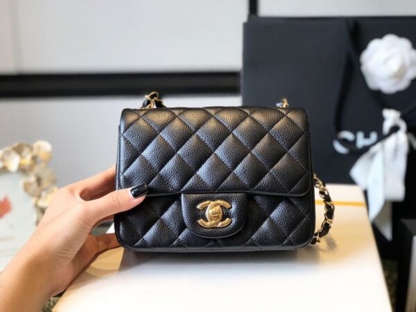Chanel Classic Mini Flap Bag 18cm Gold Hardware Caviar Leather Spring/Summer Collection Black - Image 20